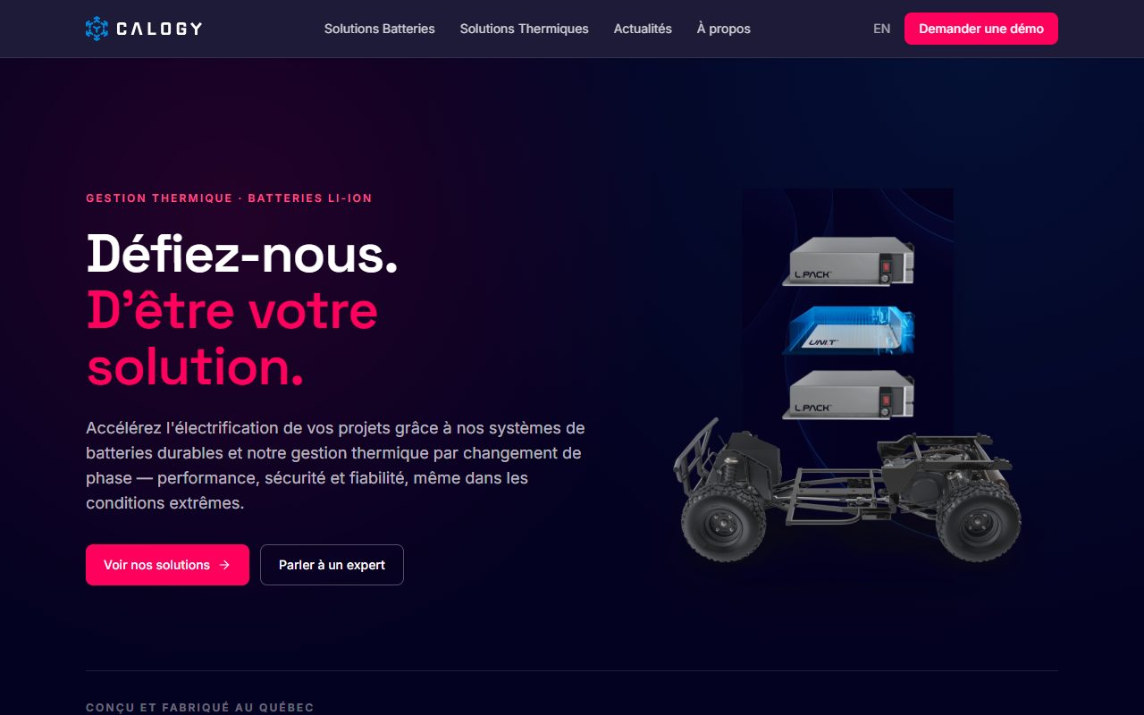 Aperçu du site Calogy Solutions